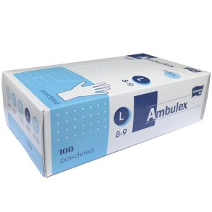 Ambulex latex vizsgáló kesztyű  enyhén púderezett - 100db - L