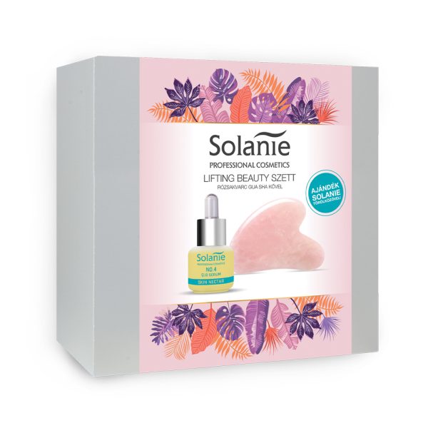Solanie Lifting Beauty szett Rózsakvarc Gua Sha kővel