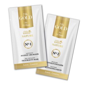 Golden GREEN Nature 24K Gold Lehúzható Alginát Arcmaszk Aktiváló Oldattal 10db-os