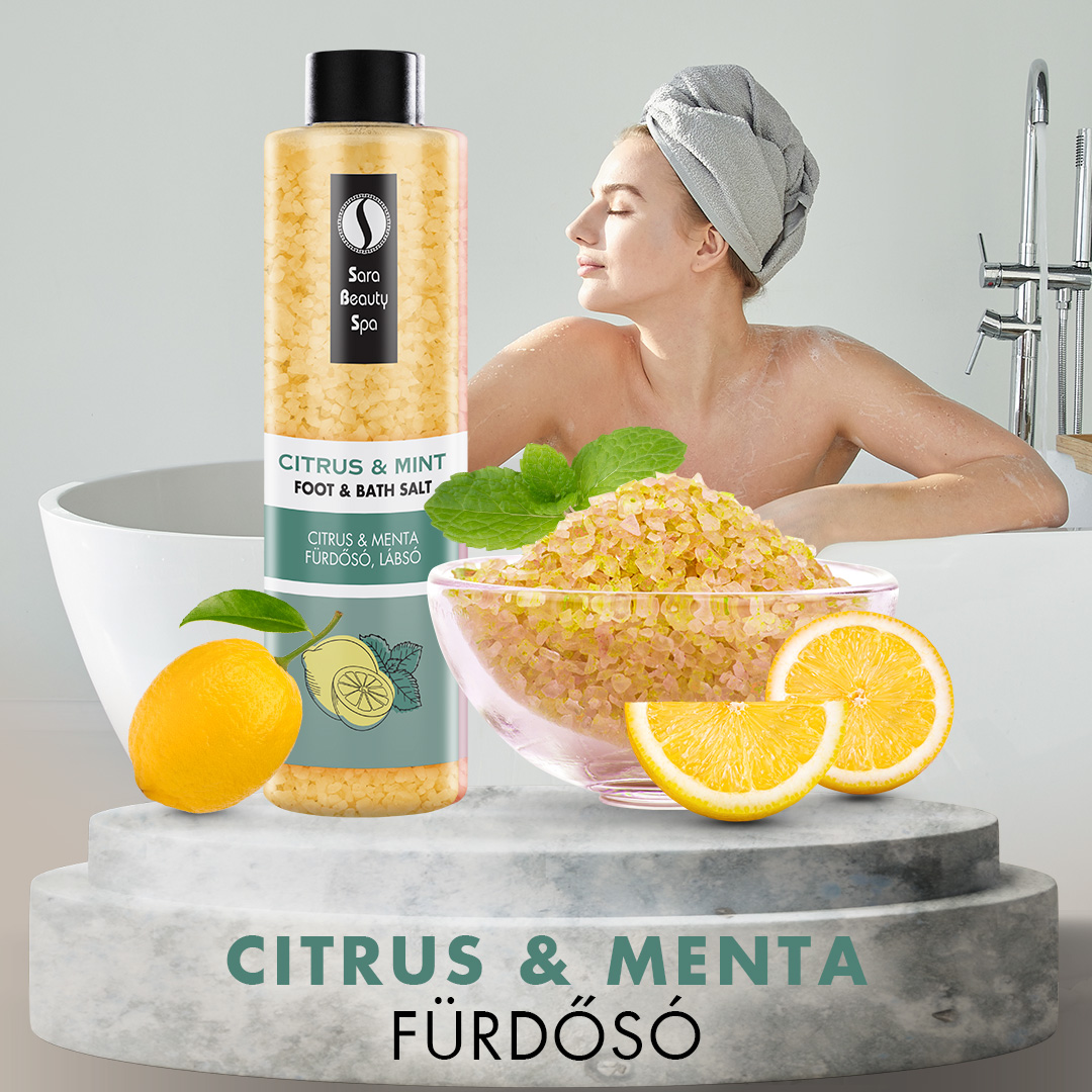 Frissítő Fürdősó és Lábáztató Só - Citrus és Menta - 330g - Image 3